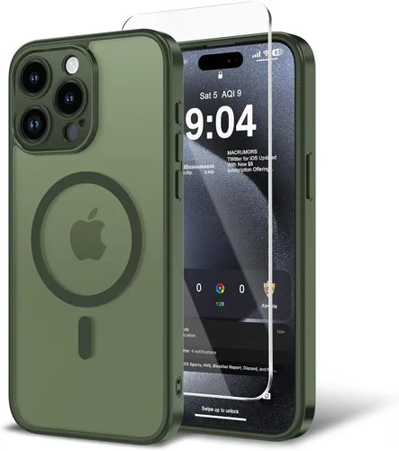 Vista 30 de Funda para iPhone 11 con protector de pantalla, compatible con MagSafe, ultra delgada, translúcida, mate, a prueba de golpes, color negro