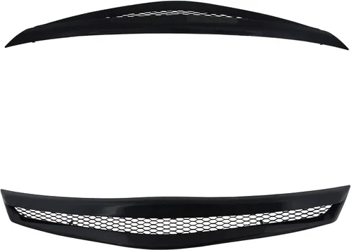 Vista 3 de Spec-D Tuning - Parrilla de cofre para parachoques delantero de malla negra en forma de panal, compatible con Honda Civic 2P Coupé 2006-2008