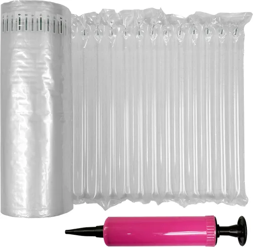 Vista 7 de Rollo de envoltura inflable de burbujas de 10 pulgadas x 144 pies, incluye bomba, almohadas de aire grandes y resistentes para envío, almohadas