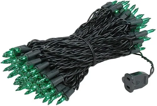 Vista 7 de Novelty Lights Mini luces incandescentes tradicionales de 50 pies, 100 bombillas, transparente sobre cable negro con espacio de 6 pulgadas, grado