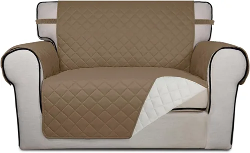 Vista 94 de PureFit - Funda de sofá acolchada reversible, protector de muebles impermeable, funda de sofá lavable con espuma antideslizante y correas elásticas