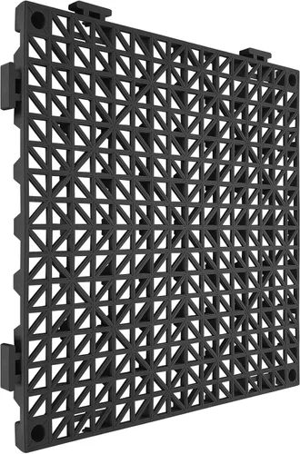 Vista 12 de VEVOR Alfombra Modular Entrelazada, Paquete de 12 Piezas de 30,5 cm x 30,5 cm, Azulejos de Drenaje de PVC Suave Entrelazados, Agujeros de Drenaje