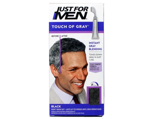 Vista 2 de Just for Men Color de cabello: toque gris, negro-gris. Paquete de 3