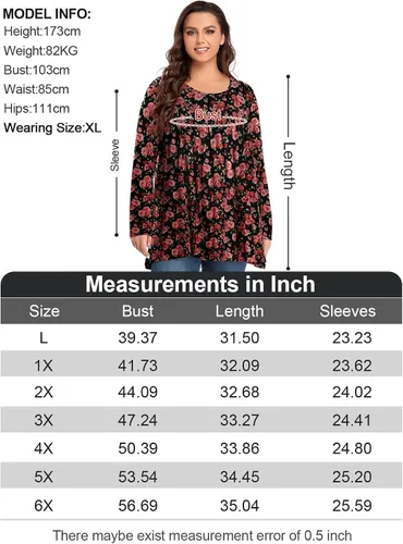Vista 5 de OVERWORETY Camiseta tipo túnica de manga larga para mujer, plisada, casual, para otoño, para usar con leggings