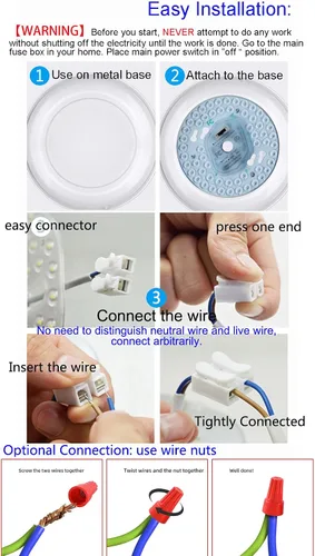Vista 7 de Ventilador de techo LED regulable de 18 W, luz de montaje empotrado, kit de reacondicionamiento del motor, bombilla fluorescente circular de panel