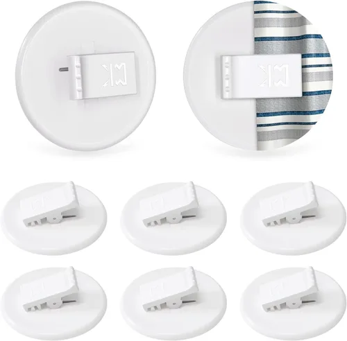 Vista 10 de Kitosun Clips adhesivos para cortina de ducha – Protectores de salpicaduras de agua para ducha de baño sujetan el forro de ducha para mantener