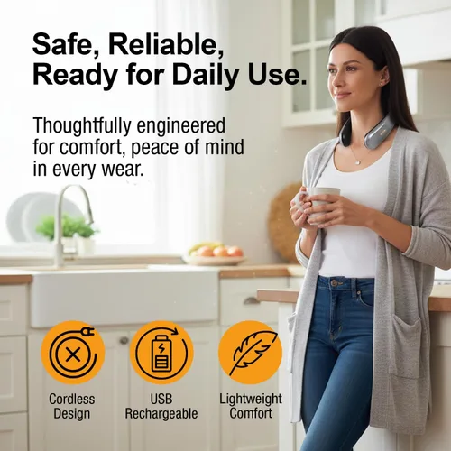 Vista 6 de Ontel Handy Heater Freedom - Calentador de cuello portátil para climas fríos, 4 ajustes de calor - Tecnología de calefacción cómoda - Inalámbrico