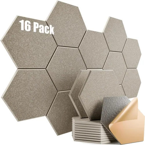 Vista 162 de Paquete de 12 paneles acústicos autoadhesivos de 12 x 10 x 0.4 pulgadas, paneles de espuma a prueba de sonido con alta densidad, elegante diseño