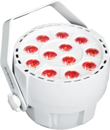 Vista 6 de Rockville RockPAR TRI LED RGB Compact Par Can Pro DJ DMX Wash Light+Remote Blanco