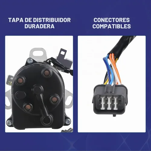 Vista 5 de JDMON Distribuidor de encendido compatible con Honda Civic Acura EL 1.5L 1.6L 1999-2000 SOHC TD-63U TD73U