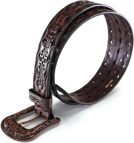 Vista 3 de Ariat Cinturón de corte triangular con hebilla de cobre para mujer