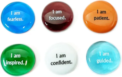 Vista 5 de Lifeforce Glass Afirmación de piedras de vidrio, positivas, declaraciones alentadoras sobre piedras de vidrio para ayudarlo a alcanzar sus metas Las