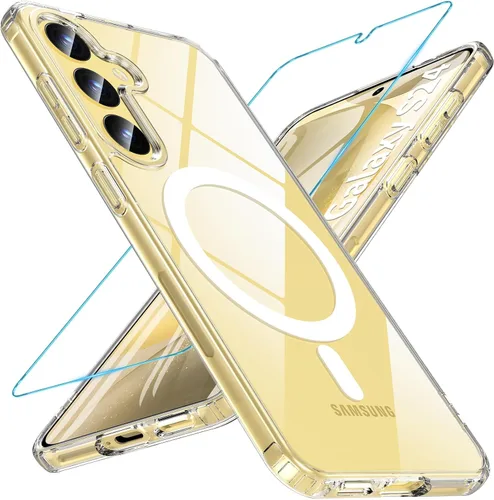 Vista 56 de OWKEY Funda magnética para Samsung Galaxy S23 de 6.1 pulgadas, para Magsafe con protector de pantalla, protección de grado militar, a prueba