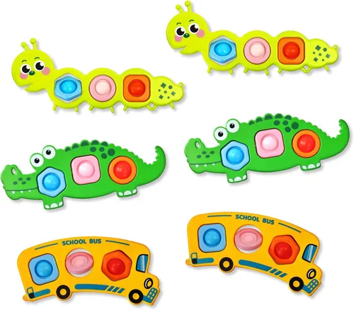 Vista 7 de Juguetes sensoriales para aliviar la ansiedad, 3 unidades, actividades de viaje en avión para niños pequeños, bolsas de regalo, juguetes