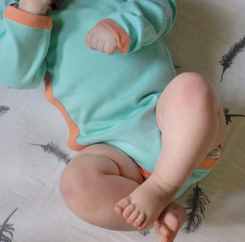 Vista 12 de Babysoy Kimono de algodón orgánico de manga larga Onesie Bodysuit