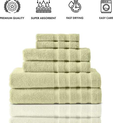 Vista 3 de Classic Turkish Towels - Juego de toallas de baño de 4 piezas para hotel o spa, resistentes y de secado rápido, fabricadas con 100% algodón turco