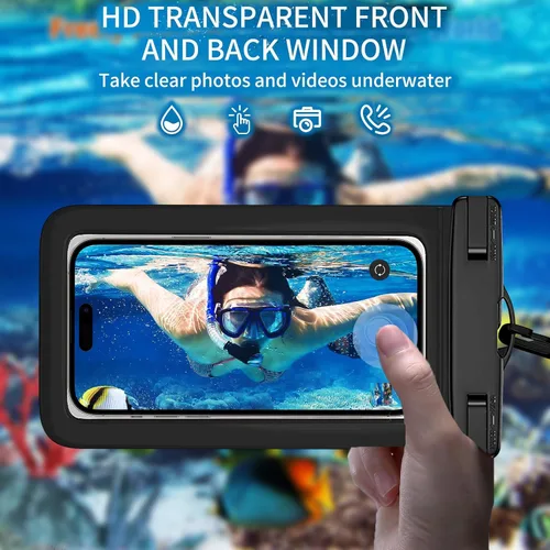 Vista 3 de Funda impermeable compatible con iPhone 14 Pro Max/13/12/11/XR/X/SE/8/7, Galaxy S22/S21 Google hasta 7.5 pulgadas IPX8 Dry Bag Vacation Essentials