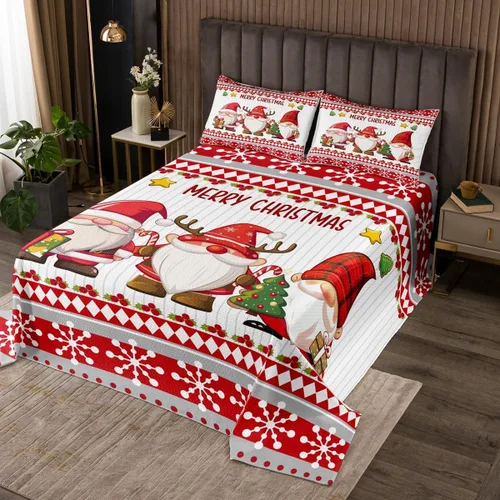 Vista 14 de Manfei Juego de colcha de Navidad para niños, tamaño individual, diseño de pinos de dibujos animados, decoración de habitación de niños y adultos