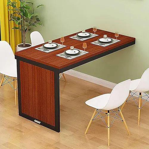 Vista 12 de Mesa de comedor plegable montada en la pared para espacios pequeños, mesa de comedor de madera para montar en la pared, mesa de cocina plegable