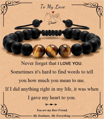 Vista 19 de Pulsera de regalos para hombres para papá hijo mi hombre novio marido hermano nieto abuelo papá bonus sobrino tío cumpleaños día del padre