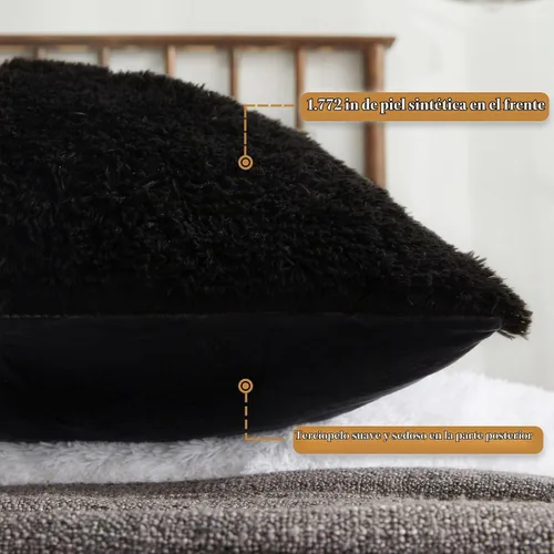 Vista 4 de XeGe Funda de Almohada Corporal de Felpa Suave, 20x54 Funda de Almohada Corporal Grande y Esponjosa, Boho de Piel Sintética Difusa Funda de Almohada