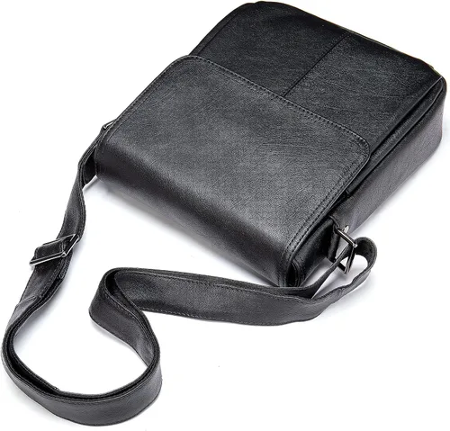 Vista 5 de Cuero auténtico mensajero Bolsas hombro hombro Crossbody bolso trabajo negocio vintage capacidad