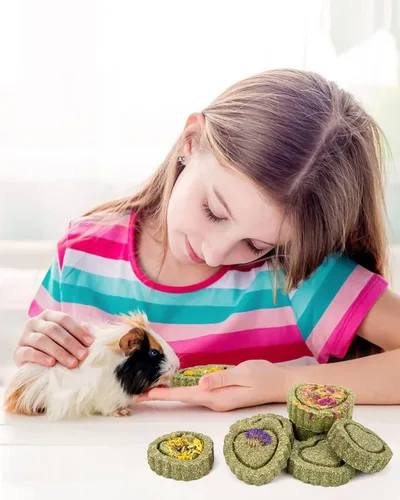Vista 5 de Sofier Timothy Heno Treats - Juguetes para conejo, conejillo de indias, masticables naturales para dientes hechos a mano para conejos, masticables
