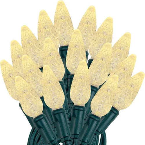 Vista 22 de Novelty Lights - Mini juego de 70 luces C6 LED de Navidad, serie de luces de grado comercial para exteriores, cable verde, 24 pies