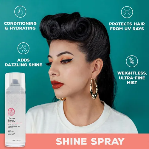 Vista 3 de Suavecita Shine Spray. Niebla hidratante vegana y sin crueldad animal para mujeres con cabello seco, fino, grueso o encrespado (6 onzas)