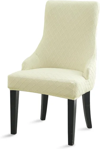 Vista 6 de Liykimt Juego de 1 funda elástica para silla lateral con respaldo de ala, funda decorativa para silla de comedor con brazo, lavable tapizada