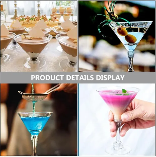 Vista 9 de Kichvoe 12 tazas de cóctel irrompibles elegantes para fiestas, bodas y uso diario para vino, whisky y postres, vasos duraderos para bebidas