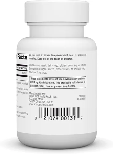 Vista 3 de Source Naturals L-Carnitina 250 mg para energía metabólica, 60 cápsulas