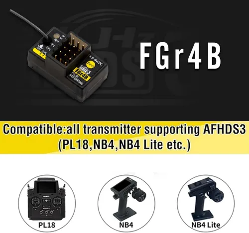 Vista 2 de GoolRC Flysky FGr4B receptor 2.4GHz 4 canales receptor para Flysky AFHDS3 PL18 NB4 NB4 Lite transmisor