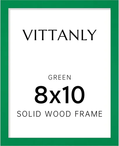 Vista 122 de Vittanly - Marco de fotos de 4 x 6 pulgadas de madera maciza con plexiglás, incluye paspartú de 3,5 x 5, para colgar en la pared o poner sobre una