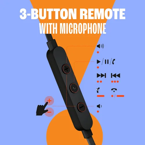 Vista 8 de JBL Tune 310C - Auriculares intraurales con cable de alta resolución, cable plano sin enredos, control remoto de 3 botones con micrófono (negro)