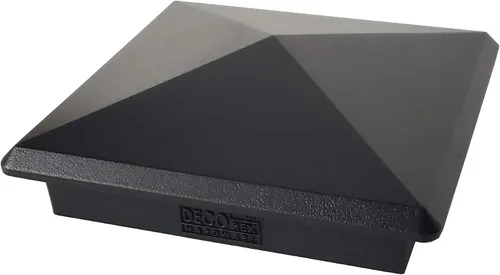 Vista 31 de Tapa de aluminio en forma piramidal para postes de madera, color negro (4 unidades)