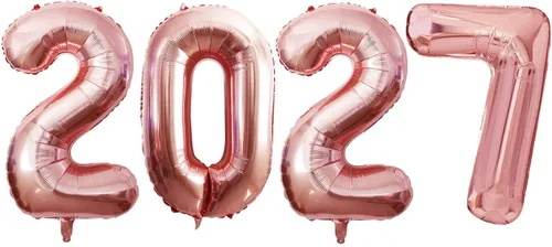 Vista 62 de GOER Globos de papel de aluminio 2026 para fiesta de Año Nuevo, suministros de fiesta, decoraciones de graduación (negro, 16 pulgadas)