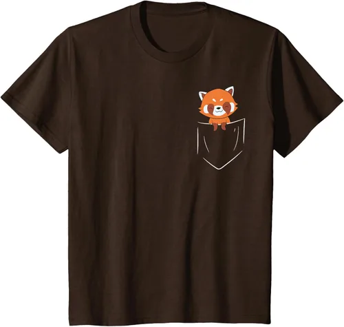 Vista 48 de Funny Red Panda In Pocket - Camiseta con bolsillo, Negro, S