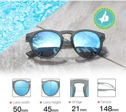 Vista 3 de Lentes de sol estilo ojo de gato, retro, vintage, antideslizantes, redondas, para hombres y mujeres, lentes polarizadosno polarizados, protección UV