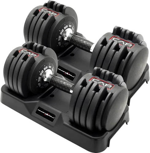 Vista 10 de CAP ADJUSTABELL - Juego de mancuernas ajustables de selección rápida de primera calidad para entrenamiento de fuerza, individuales y pares, 12.5