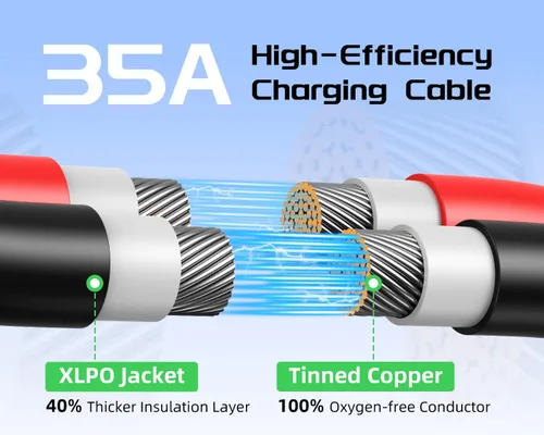 Vista 8 de Bateria Power Cable de extensión de carga solar a XT60 10AWG 2 pies conector solar a XT60 Cable adaptador para panel solar a batería LiFePO4 RV
