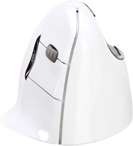 Vista 4 de Evoluent Inventor del mouse vertical - VM4RB Ratón vertical ergonómico blanco Bluetooth para Mac, mano derecha Med a grande, esculpido para mayor