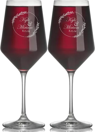 Vista 20 de Copas de champán de boda personalizadas, juego de 2, copas de brindis Mr & Mrs para novia y novio, nombre y fecha grabados, regalos personalizados