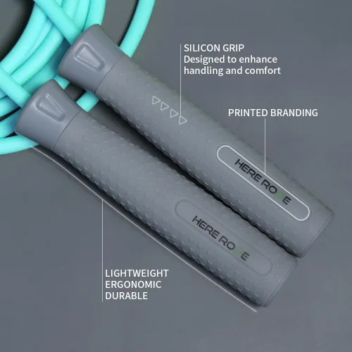 Vista 5 de HEREROPE - Cuerdas de saltar para fitness, cuerda de saltar ajustable para mujeres y hombres, cuerda de velocidad pesada con cuerda de salto de PVC