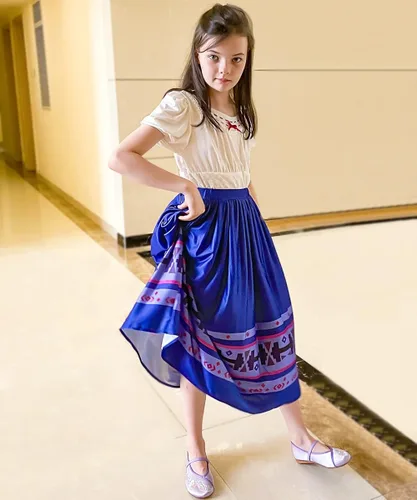 Vista 7 de keaiyouhuo Disfraz de Mirabel 3T-12T para cosplay, disfraz de Isabela Luisa Dolores, tía Pepa, vestido Madrigal para la familia Halloween