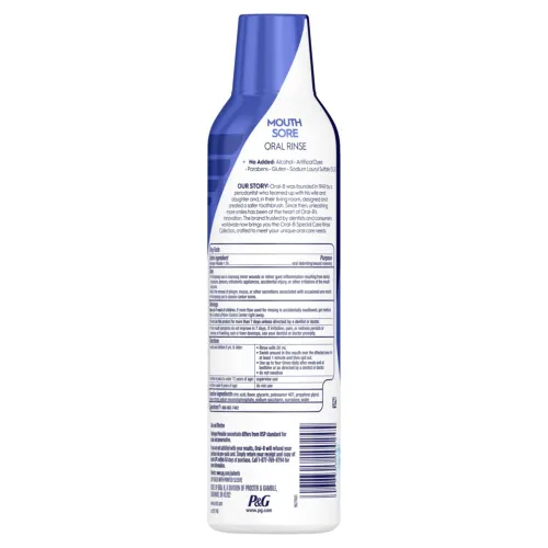 Vista 11 de Oral-B Enjuague bucal para dolores bucales, cuidado especial, enjuague bucal con peróxido de hidrógeno, 16 onzas líquidas, enjuague bucal sin alcohol