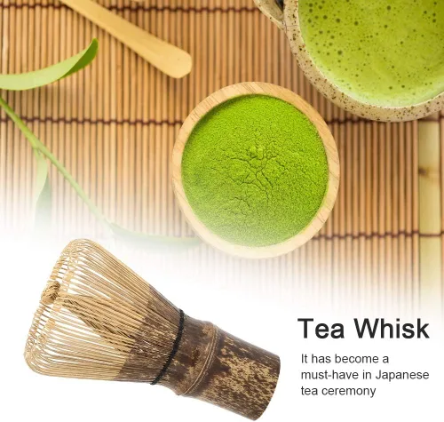 Vista 5 de Fdit Batidor de té verde matcha, cepillo japonés, accesorios de té para hacer té (120 puntas)