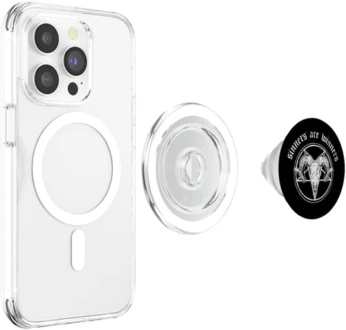 Vista 3 de Occult Baphomet Tarot Card Satanic Devil Sinners are Winners PopSockets PopGrip: agarre intercambiable para teléfonos y tabletas PopSockets MagSafe