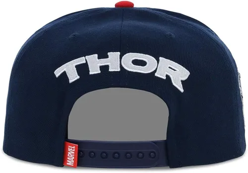 Vista 4 de Marvel Thor Adulto Moda Ajustable Snapback Flat Bill Cap dkgryrojo, Punto bajo gris oscurorojo