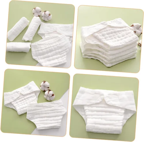 Vista 3 de FRCOLOR 5 pañales reutilizables de algodón para pañales de algodón para inserción de pañales de alta absorción, pañales de tela duraderos